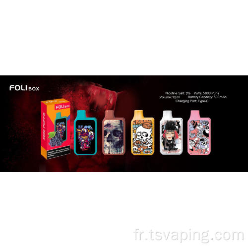 Promotion chaud foli vape jetable 5000 bouffées